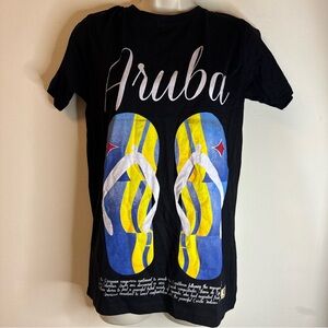 Jo Ann’s Women’s Black Cotton Tee Aruba with Accents NWOT Sz S